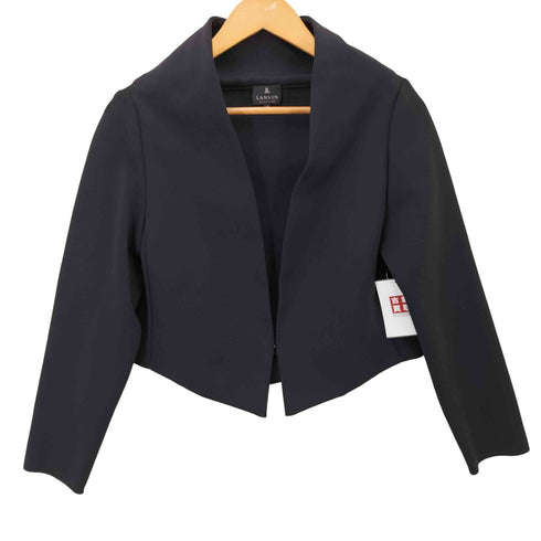 ランバンコレクション LANVIN COLLECTION ミラノ リブ ニット ノーカラー ジャケット レディース FR:40