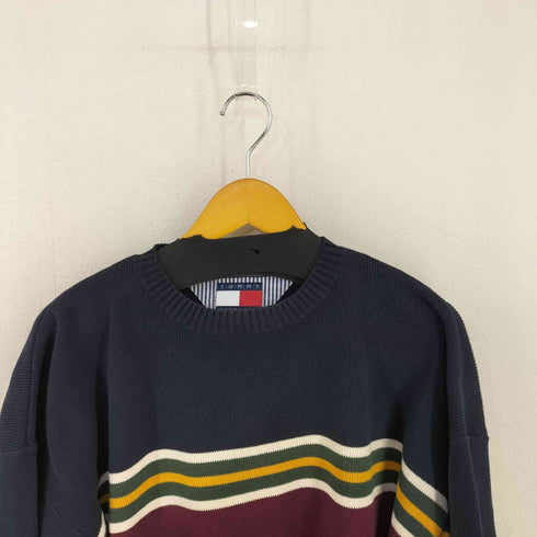 トミーヒルフィガー TOMMY HILFIGER 90S マルチボーダーコットンニット メンズ import:L