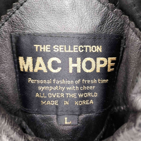 マックホープ MAC HOPE 韓国製 ハンドウォーム ポケット カウレザー ジャケット 裏地キルティング メンズ import:L