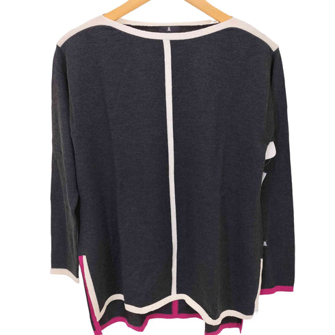 ランバンコレクション LANVIN COLLECTION ライン デザイン 長袖 ウール ニット セーター レディース FR:38