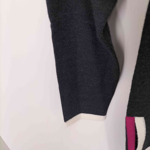 ランバンコレクション LANVIN COLLECTION ライン デザイン 長袖 ウール ニット セーター レディース FR:38
