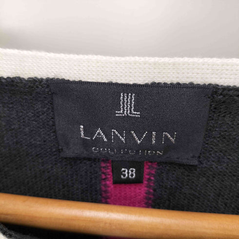 ランバンコレクション LANVIN COLLECTION ライン デザイン 長袖 ウール ニット セーター レディース FR:38