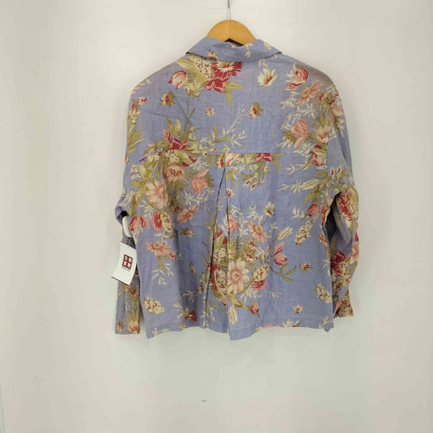 2枚タグ Carol Anderson Collection ボタニカル柄 リネンシャツ レディース import:S