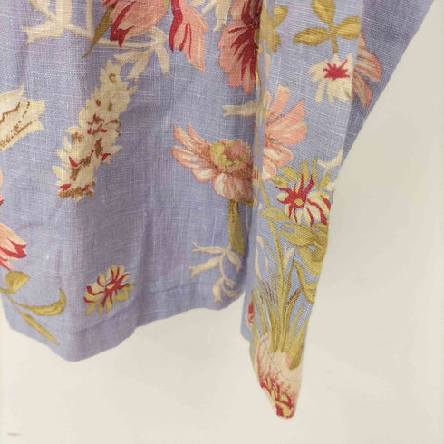 2枚タグ Carol Anderson Collection ボタニカル柄 リネンシャツ レディース import:S