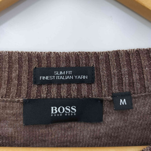 ヒューゴボス HUGO BOSS ボーダーリネンニットトップス メンズ import:M