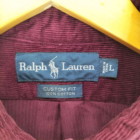 ラルフローレン RALPH LAUREN カスタムフィットポニー刺繍コーデュロイBDシャツ メンズ import:L