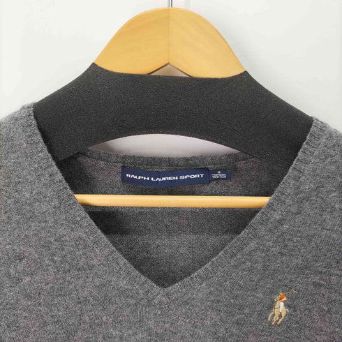 ラルフローレンスポーツ RALPH LAUREN SPORT スモールポニー刺繍 カシミヤ混Vネックニットセーター レディース import:M