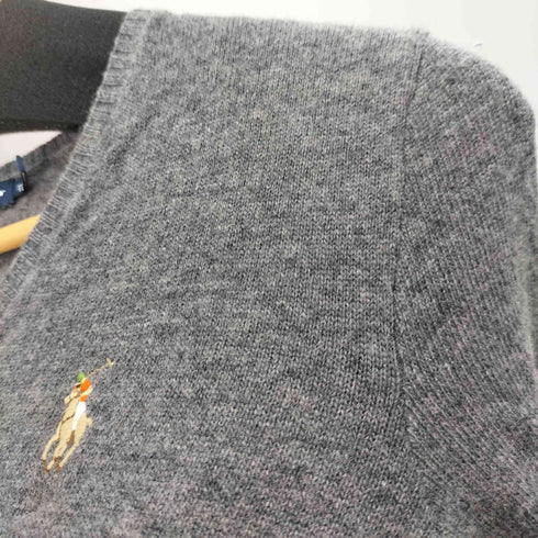 ラルフローレンスポーツ RALPH LAUREN SPORT スモールポニー刺繍 カシミヤ混Vネックニットセーター レディース import:M