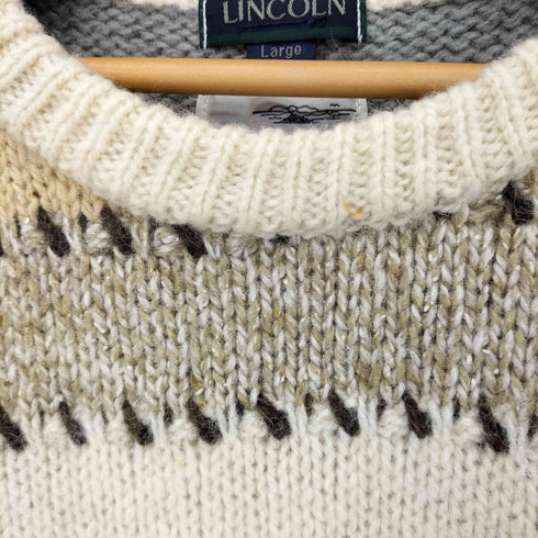 LINCOLN リンカーン スコティッシュマルチボーダーニットセーター メンズ import:L