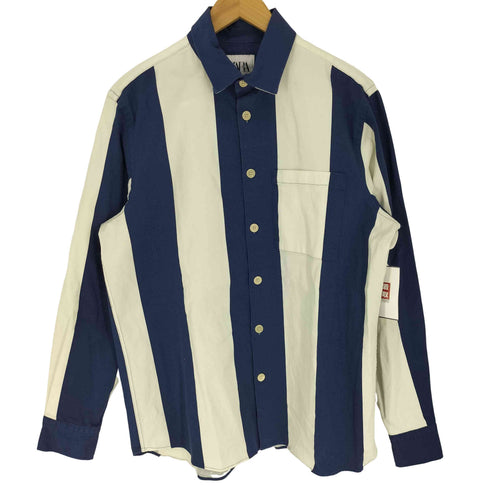 ザラ ZARA ストライプボタンシャツ メンズ import:L
