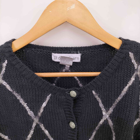 ドレスバーン DRESSBARN ラミー コットン アーガイル ライン カーディガン レディース import:L