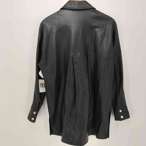 ザラ ZARA フェイクレザー シャツジャケット レディース import:XS