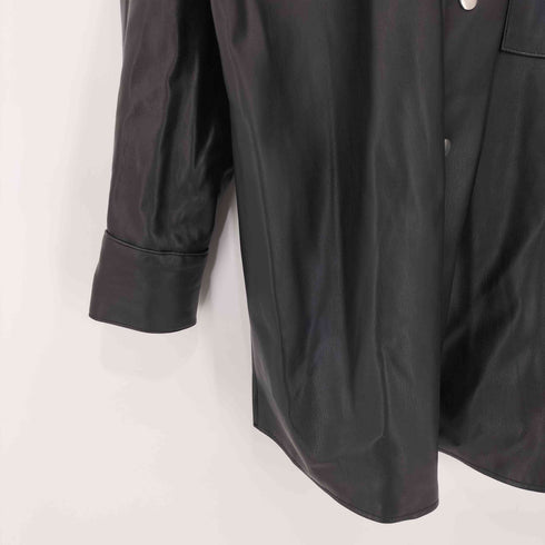 ザラ ZARA フェイクレザー シャツジャケット レディース import:XS