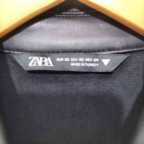 ザラ ZARA フェイクレザー シャツジャケット レディース import:XS