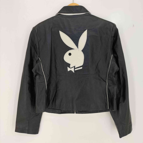 プレイボーイ PLAYBOY バックロゴ 本革 レザージャケット メンズ JPN:L