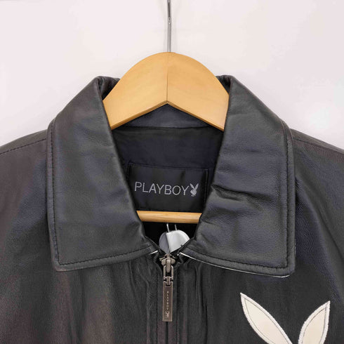 プレイボーイ PLAYBOY バックロゴ 本革 レザージャケット メンズ JPN:L