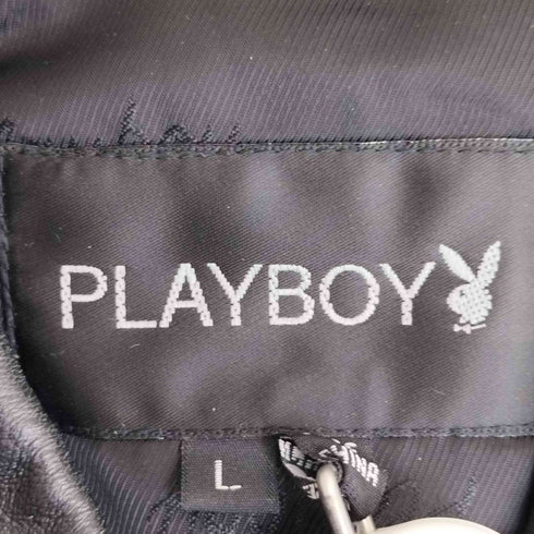 プレイボーイ PLAYBOY バックロゴ 本革 レザージャケット メンズ JPN:L