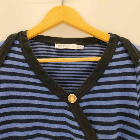 シーバイクロエ SEE BY CHLOE ボーダーカシュクールワンピース レディース US:4