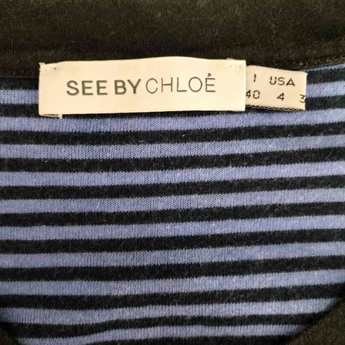 シーバイクロエ SEE BY CHLOE ボーダーカシュクールワンピース レディース US:4