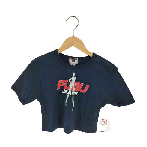 フブ FUBU 90-00s MADE IN USA フロントプリントTシャツ ピチT デッドストック Y2K レディース import:M