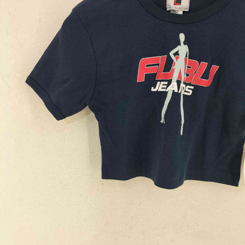 フブ FUBU 90-00s MADE IN USA フロントプリントTシャツ ピチT デッドストック Y2K レディース import:M