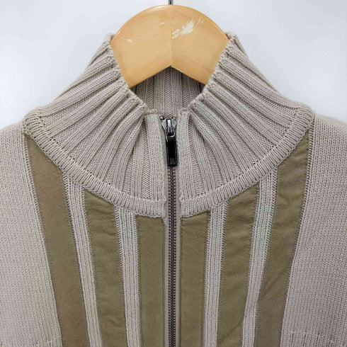 ランバンコレクション LANVIN COLLECTION フェイクスウェード 切替 ウール ジップアップ ニット ドライバーズ レディース import:M