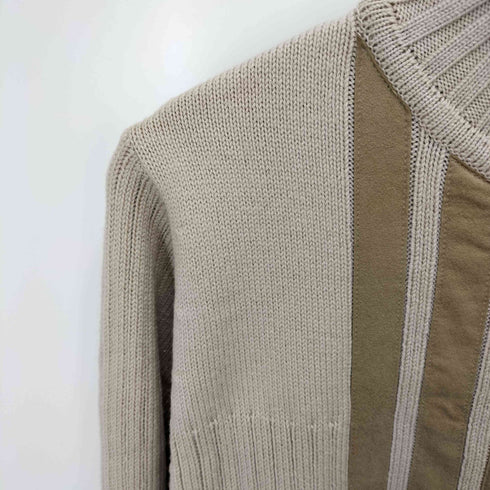 ランバンコレクション LANVIN COLLECTION フェイクスウェード 切替 ウール ジップアップ ニット ドライバーズ レディース import:M