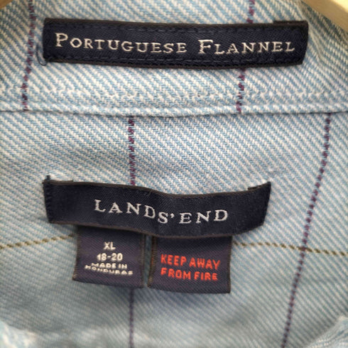 ランズエンド LANDS END PORTUGUESE FLANNEL チェック L/S シャツ メンズ import:XL
