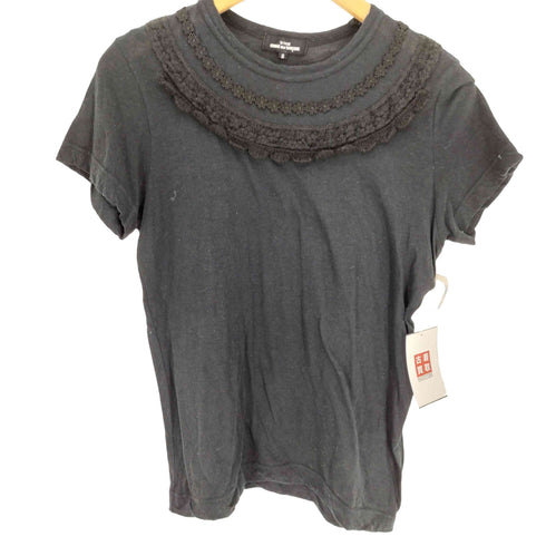 トリココムデギャルソン tricot COMME des GARCONS AD2016 花柄 レース ネック コットン ウール S/S Tシャツ レディース import:S