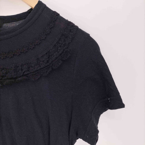 トリココムデギャルソン tricot COMME des GARCONS AD2016 花柄 レース ネック コットン ウール S/S Tシャツ レディース import:S