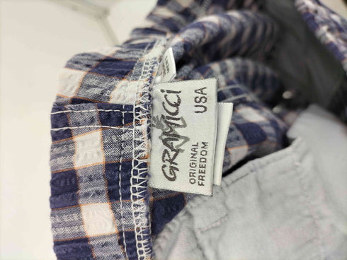グラミチ GRAMICCI MADE IN USA シアサッカーチェッククライミングショーツ メンズ import:L