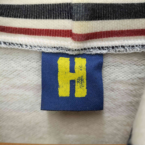 ヒステリックグラマー HYSTERIC GLAMOUR 00S サンプリング ロゴ 刺繍 ボーダー ジップアップ パーカー Y2K レディース FREE