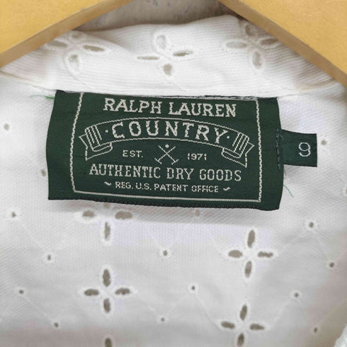ポロカントリーラルフローレン POLO COUNTRY RALPH LAUREN ショールカラ― レース半袖シャツ レディース 9