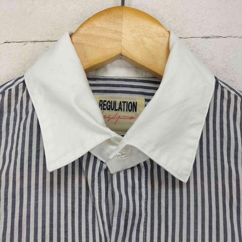 レギュレーションヨウジヤマモト REGULATION Yohji Yamamoto 袖デザインストライプクレリックシャツワンピース レディース 2