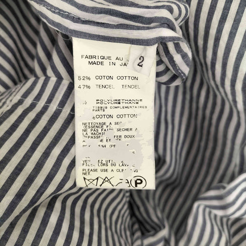 レギュレーションヨウジヤマモト REGULATION Yohji Yamamoto 袖デザインストライプクレリックシャツワンピース レディース 2