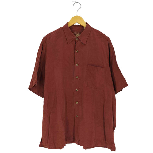 カリビアン Caribbean リーフ柄 シルクコットン アロハシャツ メンズ import:XL