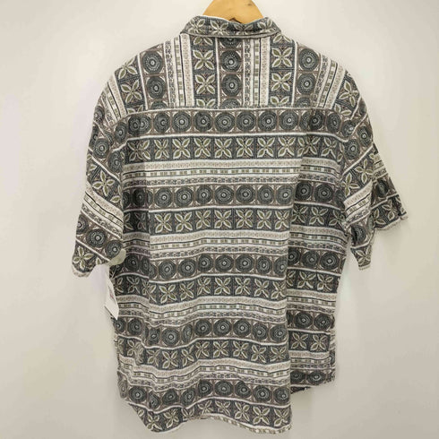 ニュータスト new tast 民族柄 リネン混 コットン S/S シャツ メンズ import:L