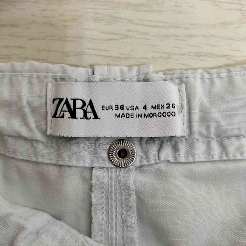 ザラ ZARA リップストップ ワイドカーゴパンツ レディース EUR:36