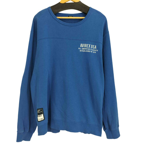 アヴィレックス AVIREX BIG LOGO CREW NECK SWEAT SHIRT ビッグロゴ クルーネック スウェット メンズ JPN:XL