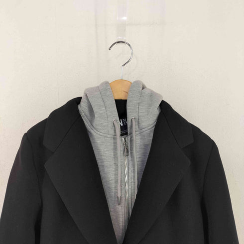 ザラ ZARA CONTRASTING COAT WITH REMOVABLE HOOD デタッチャブルフード コントラストコート レディース import:S