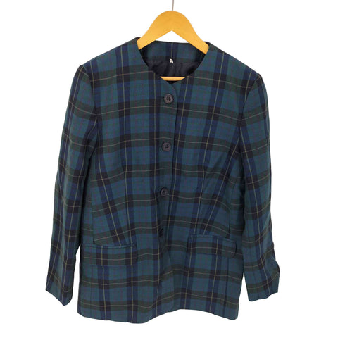 james pringle weavers MADE IN THE BRITISH ISLES タータンチェック ノーカラージャケット レディース