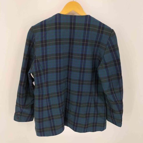 james pringle weavers MADE IN THE BRITISH ISLES タータンチェック ノーカラージャケット レディース