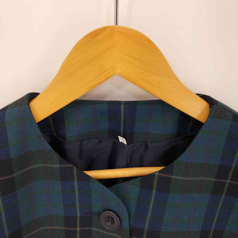james pringle weavers MADE IN THE BRITISH ISLES タータンチェック ノーカラージャケット レディース