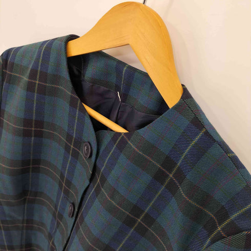 james pringle weavers MADE IN THE BRITISH ISLES タータンチェック ノーカラージャケット レディース