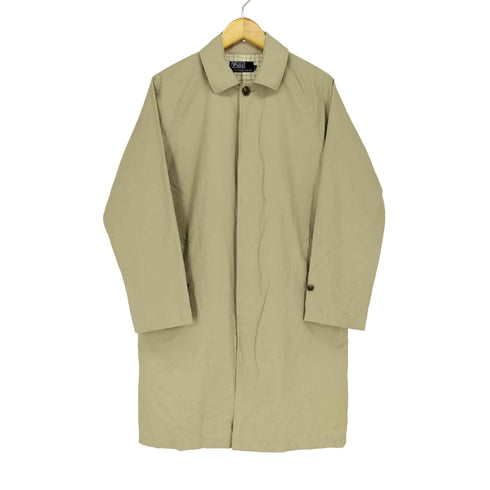 ポロバイラルフローレン Polo by RALPH LAUREN 裏地チェック ステンカラーコート 一枚袖 SINGLE RAGLAN メンズ S