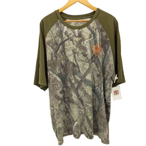 バスプロショップス BASS PRO SHOPS ロゴプリント リアルツリー ラグランスリーブ クルーネック Tシャツ ビッグサイズ メンズ 3XL