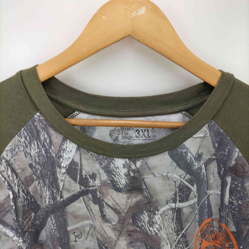 バスプロショップス BASS PRO SHOPS ロゴプリント リアルツリー ラグランスリーブ クルーネック Tシャツ ビッグサイズ メンズ 3XL