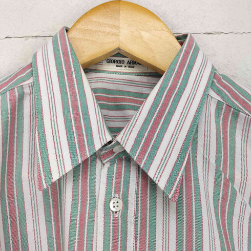 ジョルジオアルマーニ Giorgio Armani 80S~ ストライプシャツ MADE IN ITALY メンズ