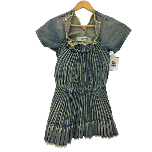 ジュンヤワタナベコムデギャルソン JUNYA WATANABE COMME des GARCONS 04SS デニム プリーツ ミニワンピース レディース