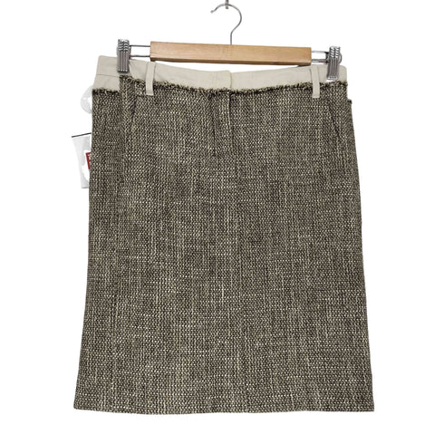 エスマックスマーラ S Max Mara コットン×ツイード 裾ジップ タイトスカート レディース 36
